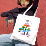 Vintage Anime Bag, Mushroom Print Shopper Bag
