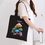 Vintage Anime Bag, Mushroom Print Shopper Bag