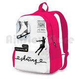 Watercolor Ice Skater Figure Skating Sticker Pack Gray
