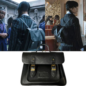 Adams Family Satchel Messenger Bag Girl PU Leather Role Play Mini Backpack