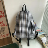 Checkerboard Rucksack Women's School Bag Plaid College Backpack
