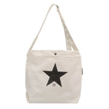 Star Print Canvas Women's Shopping Bag Casual Soft Texture Tote