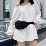 Canvas Chest Bag Solid Crossbody Messenger Bag Travel Belt Purse Fanny Pack