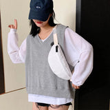 Canvas Chest Bag Solid Crossbody Messenger Bag Travel Belt Purse Fanny Pack