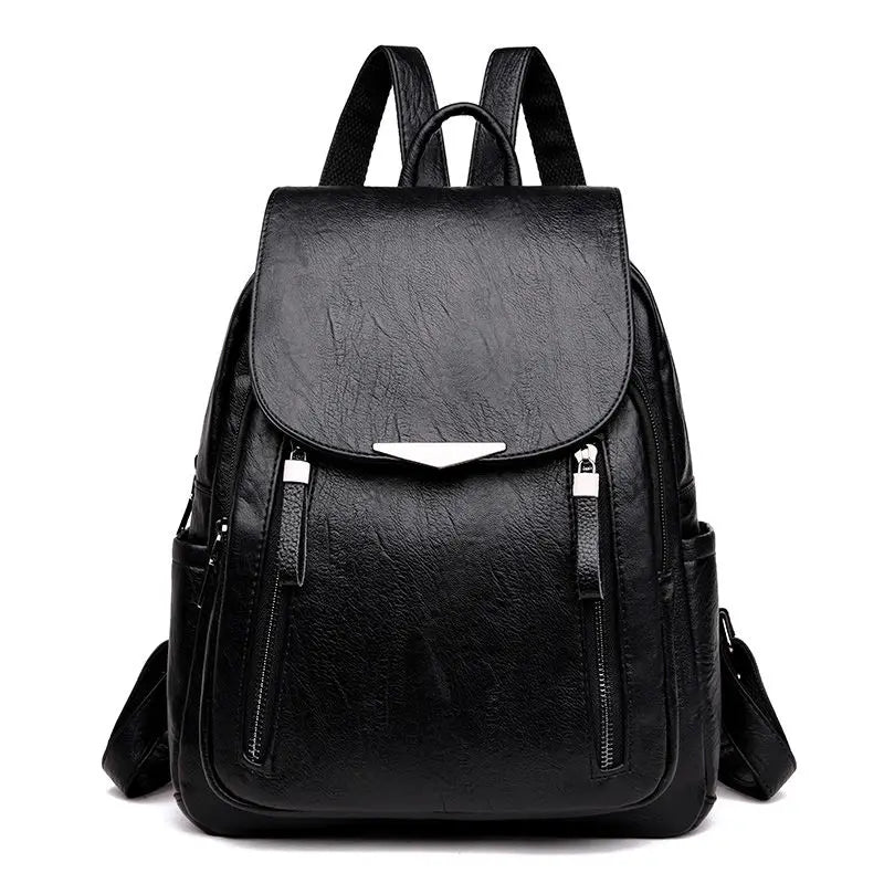 Women Pu Leather Backpack Solid Bagpack Ladies Backbag Female Designers