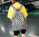 Plaid Student Backpack Large Capacity Lightweight