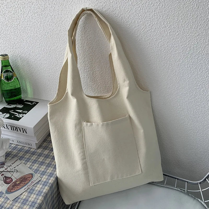 Canvas Shoulder Bag Foldable Totes Eco Friendly Shopping Bags for Women