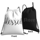 Blessed Drawstring Backpack Gym Bag - Christian Motivational Colors
