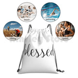 Blessed Drawstring Backpack Gym Bag - Christian Motivational Colors
