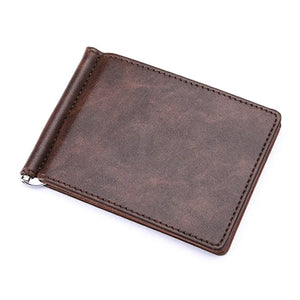Blevolo Men's Wallet High PU Leather Metal Clip Money Wallet