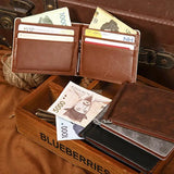Blevolo Men's Wallet High PU Leather Metal Clip Money Wallet