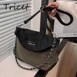 Crystal Shoulder Bag Cross Chain Flap Body Bag Women Stylish Lady Hand Bags