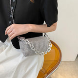 Bling Diamond Small Crossbody Messenger Bag For Women