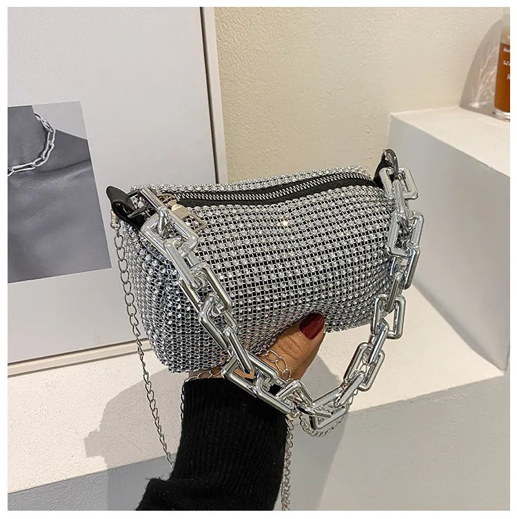 Bling Diamond Small Crossbody Messenger Bags for Women