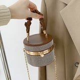 Bling Diamond Crossbody Messenger Bag Women Barrel-shaped Shoulder Handbag