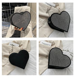 Heart Shaped Diamond Handbag Crossbody Wallet Chain Bag