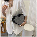 Heart Shaped Diamond Handbag Crossbody Wallet Chain Bag