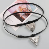 Rhinestone Triangle Mini Waist Pack Metal Chain Belt Bag