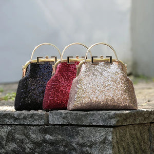Bling Shine Wedding Bag Women's Handbags Shell Lock Tote Shoulder Crossbody Bag