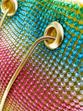 Rhinestone Bucket Bag Mini Handbag Clutch Rainbow Fanny Pack