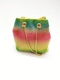 Rhinestone Bucket Bag Mini Handbag Clutch Rainbow Fanny Pack