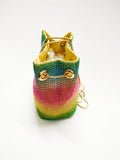 Rhinestone Bucket Bag Mini Handbag Clutch Rainbow Fanny Pack