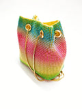 Rhinestone Bucket Bag Mini Handbag Clutch Rainbow Fanny Pack