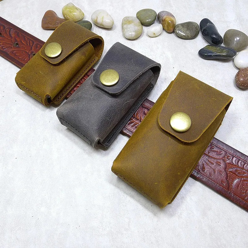 Blongk Belt Car Key Case Leather Key Bag Waist Pack Key Holder Thin Belt Bag