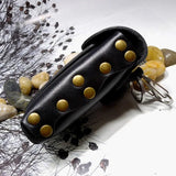 Hand-made Leather Drawstring Car Key Bag for Men Women