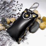 Hand-made Leather Drawstring Car Key Bag for Men Women