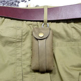 Hand-made Leather Drawstring Car Key Bag for Men Women