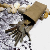 Hand-made Leather Drawstring Car Key Bag for Men Women