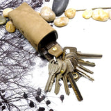 Leather Drawstring Key Bag Large Capacity Keys Holder