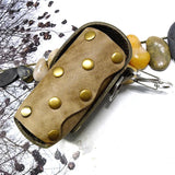 Blongk Large Capacity Leather Key Waist Bag Hand-made Car Key Case