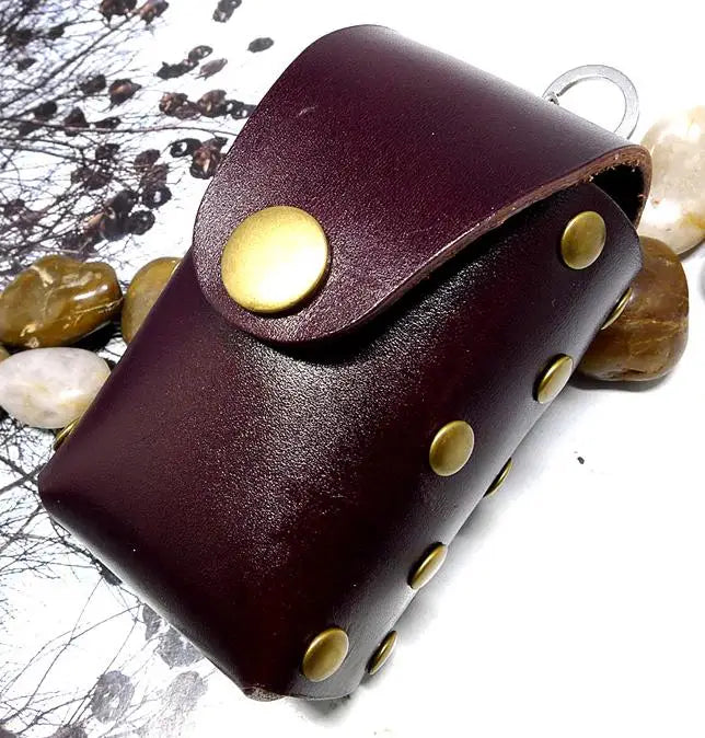 Blongk Large Capacity Leather Key Waist Bag Hand-made Car Key Case