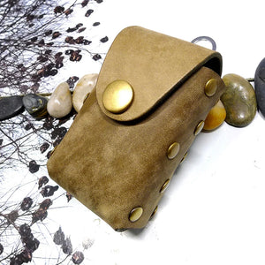 Blongk Large Capacity Leather Key Waist Bag Hand-made Car Key Case