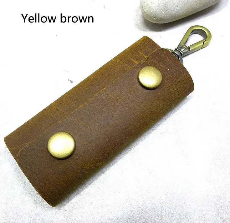 Blongk Mini Key Bag Leather Key Holder Portable Key Pouch Organizer