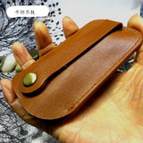 Leather Drawstring Key Holder Mini Key Bag Small House Keys Organizer Wallet