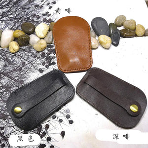 Leather Drawstring Key Holder Mini Key Bag Small House Keys Organizer Wallet