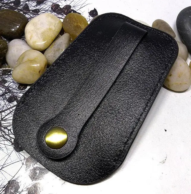 Leather Drawstring Key Holder Mini Key Bag Small House Keys Organizer Wallet
