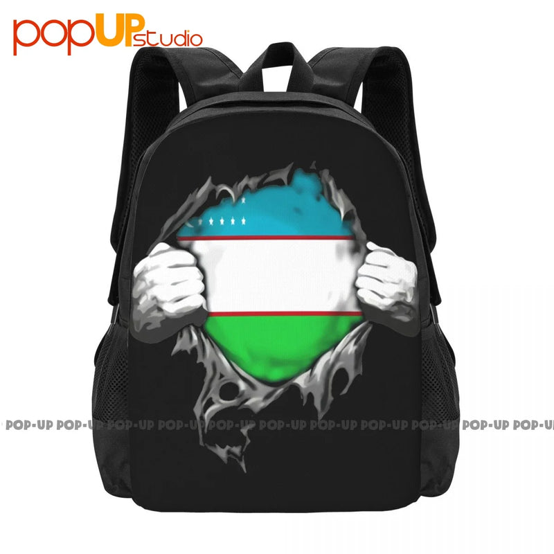 Uzbekistan Flag Backpack Large Capacity Storage Bag