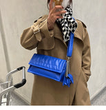 2 Bags Square Crossbody Handbag Winter PU Leather Women's Shoulder Bag
