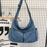 Canvas Denim Literary Multi-pocket College Student Bag