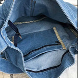 Canvas Denim Literary Multi-pocket College Student Bag