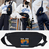 Cat Printing Waist Bag Men Women Chest Pack Female Banana Bag