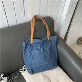 Denim Canvas Retro Women's Shopping Bag Waterproof Portable Shoulder