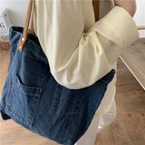Denim Canvas Retro Women's Shopping Bag Waterproof Portable Shoulder