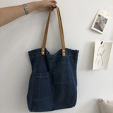 Denim Canvas Retro Women's Shopping Bag Waterproof Portable Shoulder