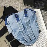 Denim Laptop Capacity Women College Students Daily Class Backpack