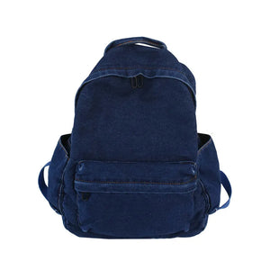 Denim Laptop Capacity Women College Students Daily Class Backpack